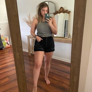 American Eagle Distressed Black shorts size 12